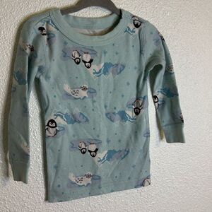 Hanna Andersson- moon and back- artic penguin print -pajama top- 2T